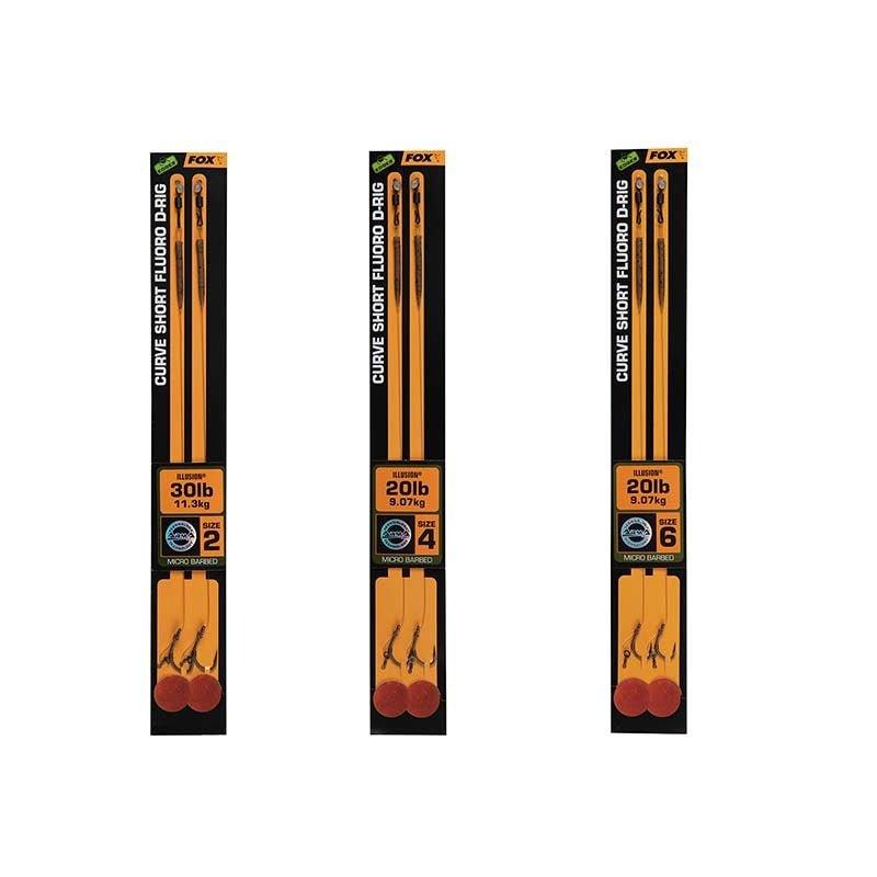 Fox EDGES™ Curve Short Flouro D-Rigs - Carpela - minuteria per carpisti