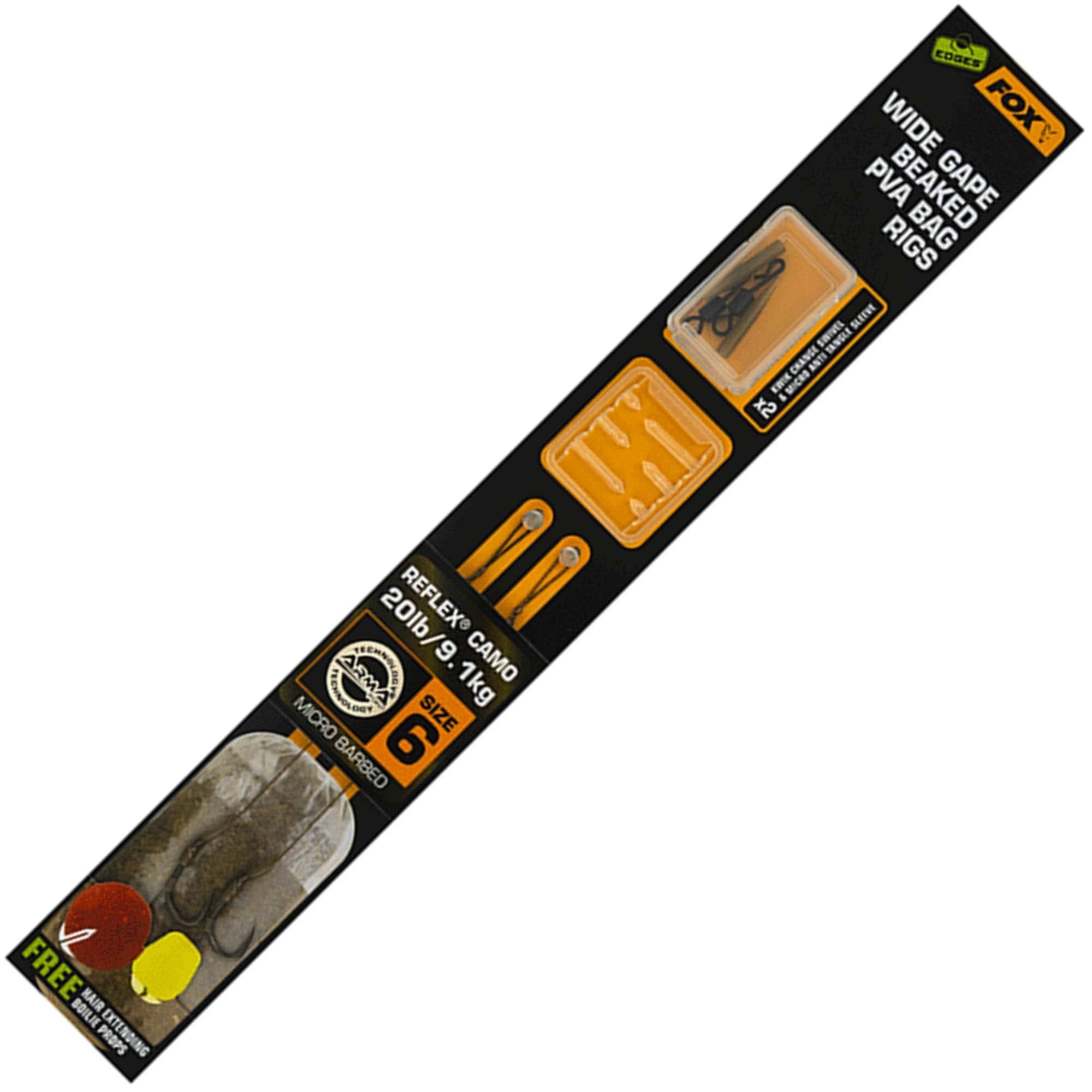 Immagine di Fox EDGES™ Wide Gape Beaked PVA Bag Rigs, per carpfishing venduto da Carpela