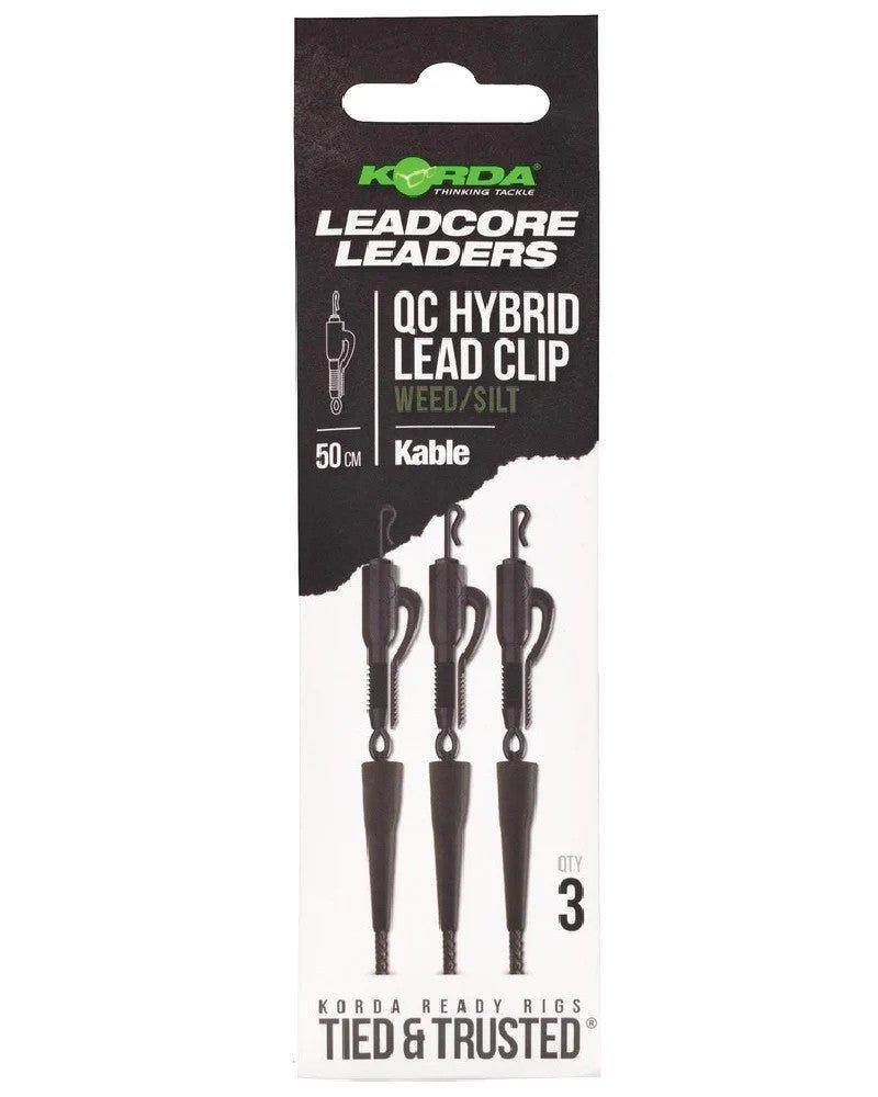 KORDA Kable Leadcore Leader Hybrid Lead Clip QC Swivel - Carpela