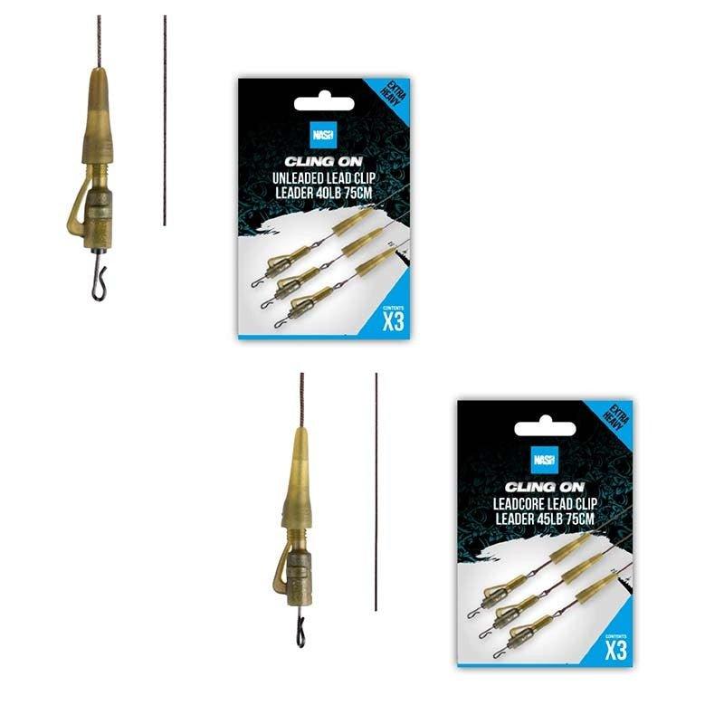 Nash Ready Tied Lead Clip 75cm - Carpela - minuteria per carpisti